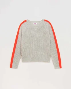 Pull Col Rond Maille Perlee Bandes Multicolore*FROM FUTURE New