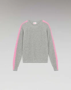 Pull Col Rond Maille Perlee Bandes Multicolore*FROM FUTURE Discount