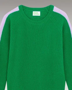 Pull Col Rond Maille Perlee Bandes Multicolore*FROM FUTURE Sale