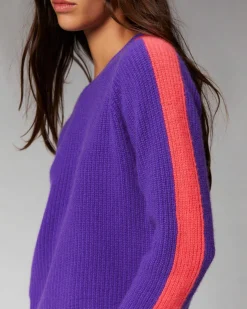 Pull Col Rond Maille Perlee Bandes Multicolore*FROM FUTURE Sale