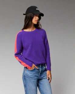 Pull Col Rond Maille Perlee Bandes Multicolore*FROM FUTURE Discount