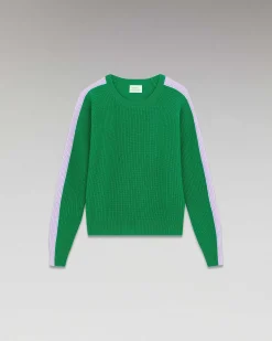 Pull Col Rond Maille Perlee Bandes Multicolore*FROM FUTURE Discount