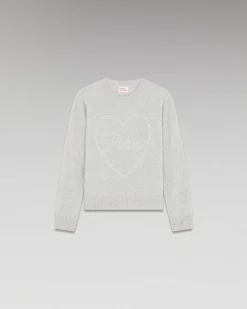 Pull Col Rond Strass Coeur Leger*FROM FUTURE Clearance