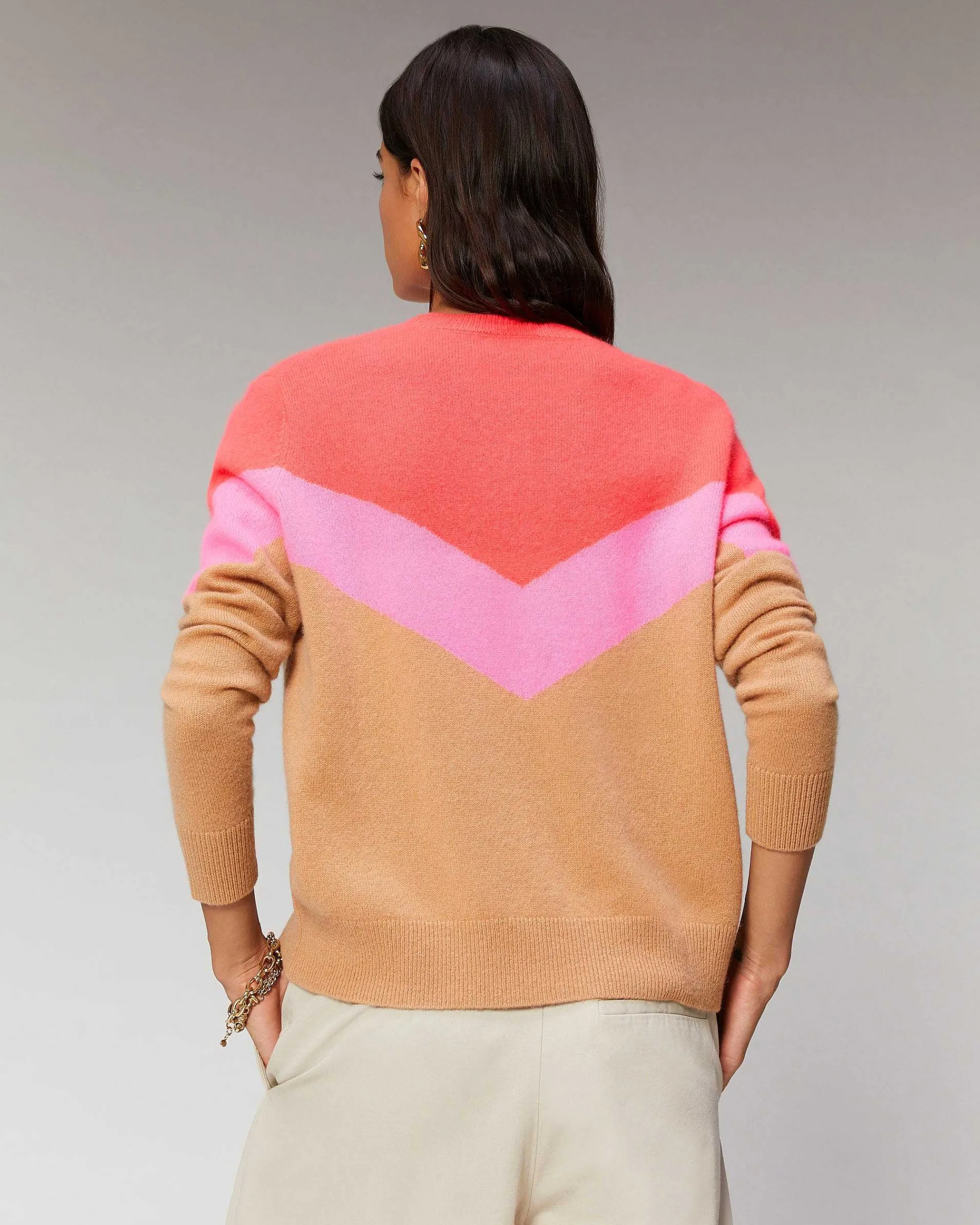 Pull Col Rond Tricolore Leger*FROM FUTURE Clearance