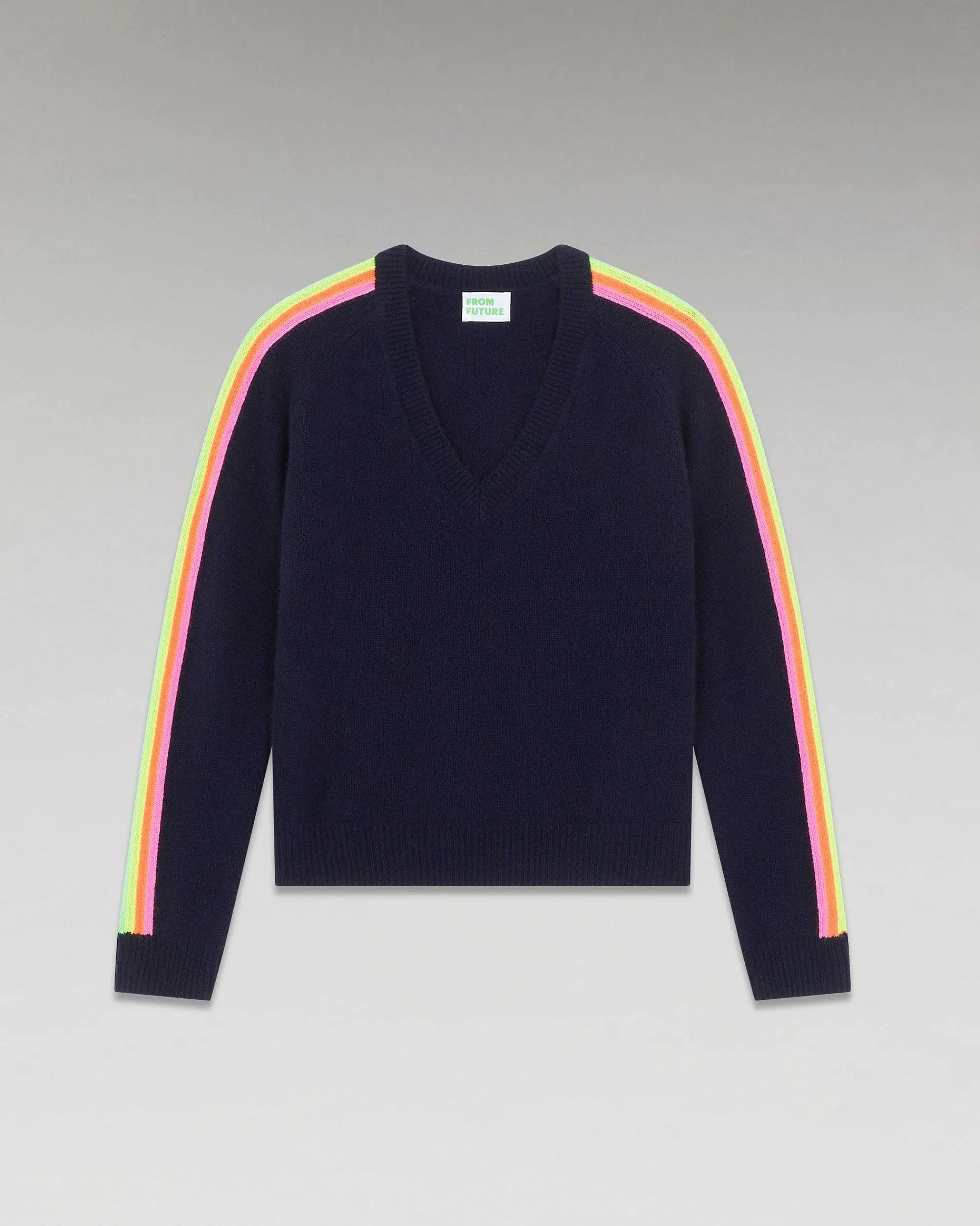 Pull Col V Bandes Manches Multicolore*FROM FUTURE New