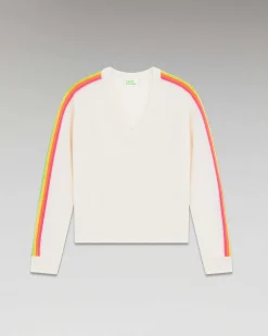Pull Col V Bandes Manches Multicolore*FROM FUTURE Online