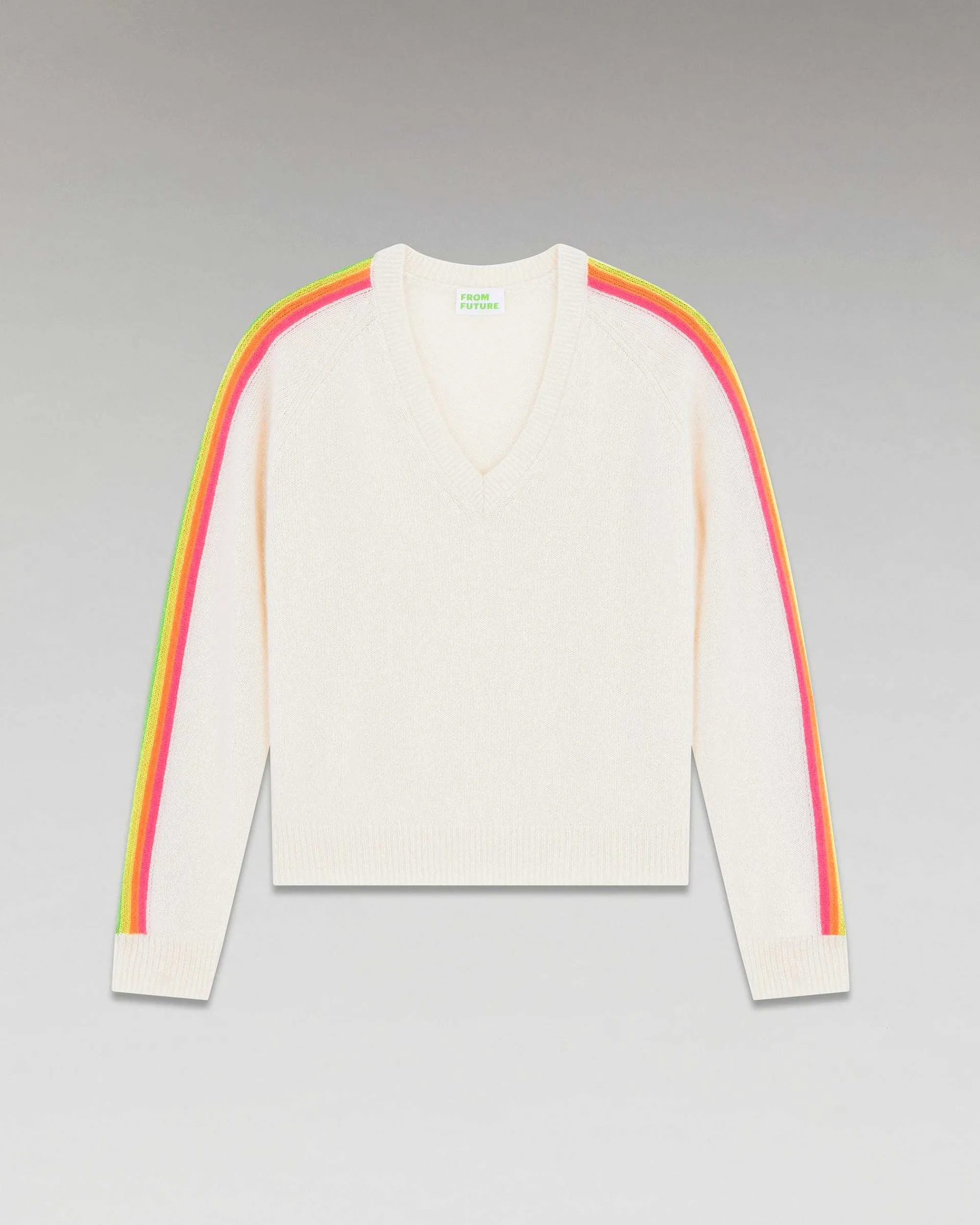 Pull Col V Bandes Manches Multicolore*FROM FUTURE Sale