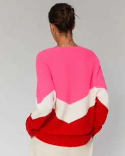 Pull Col V Bandes Tricolore Leger*FROM FUTURE Clearance