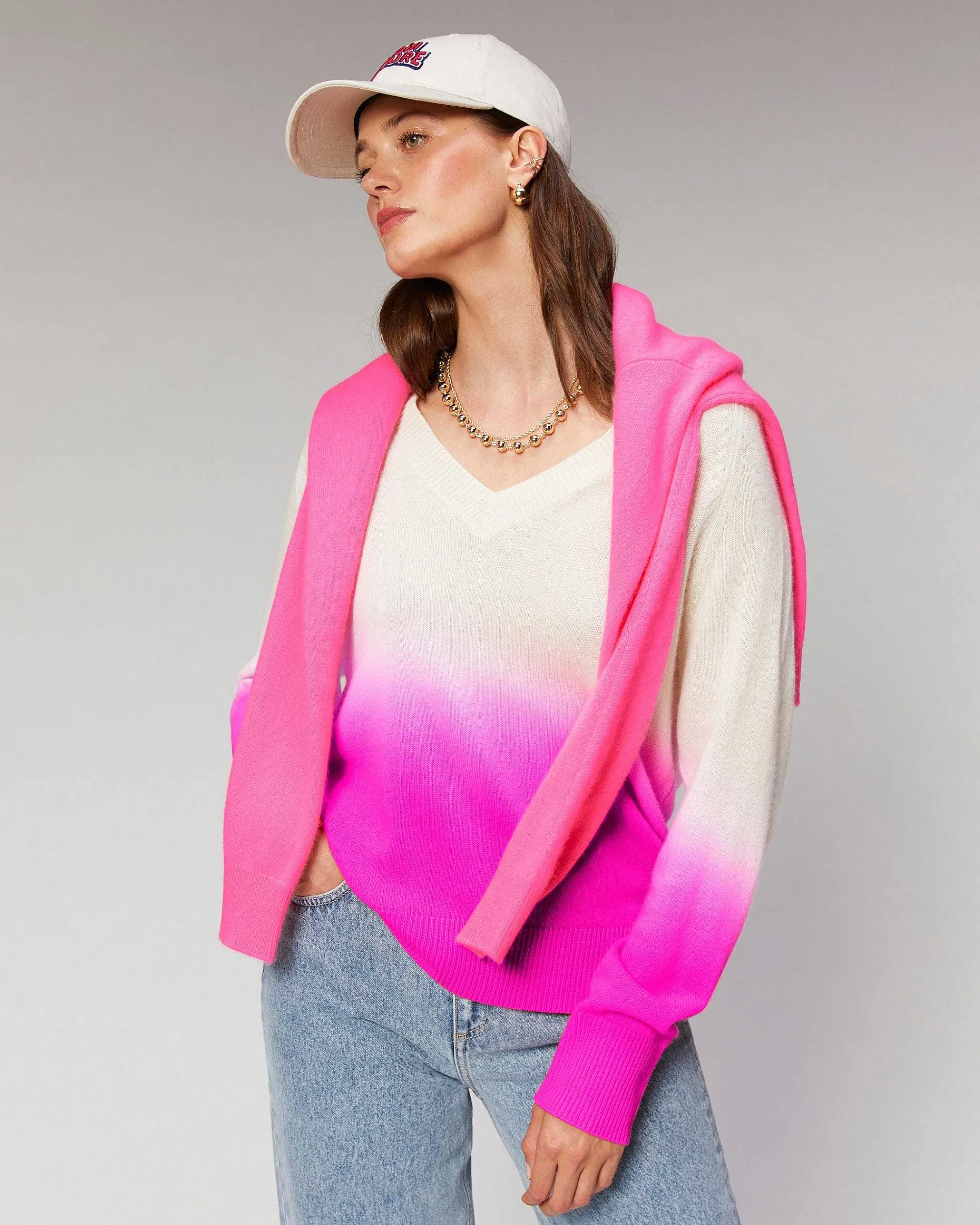 Pull Col V Dip Dye Leger*FROM FUTURE