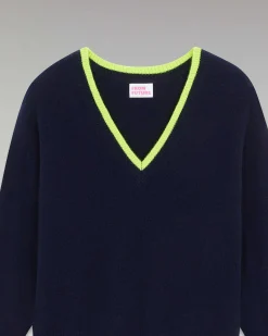 Pull Col V Liserets Contrastes Leger*FROM FUTURE New