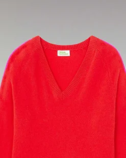 Pull Col V Oversize Bandes Bicolore Leger*FROM FUTURE Online