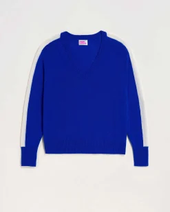 Pull Col V Oversize Bandes Bicolore Leger*FROM FUTURE New