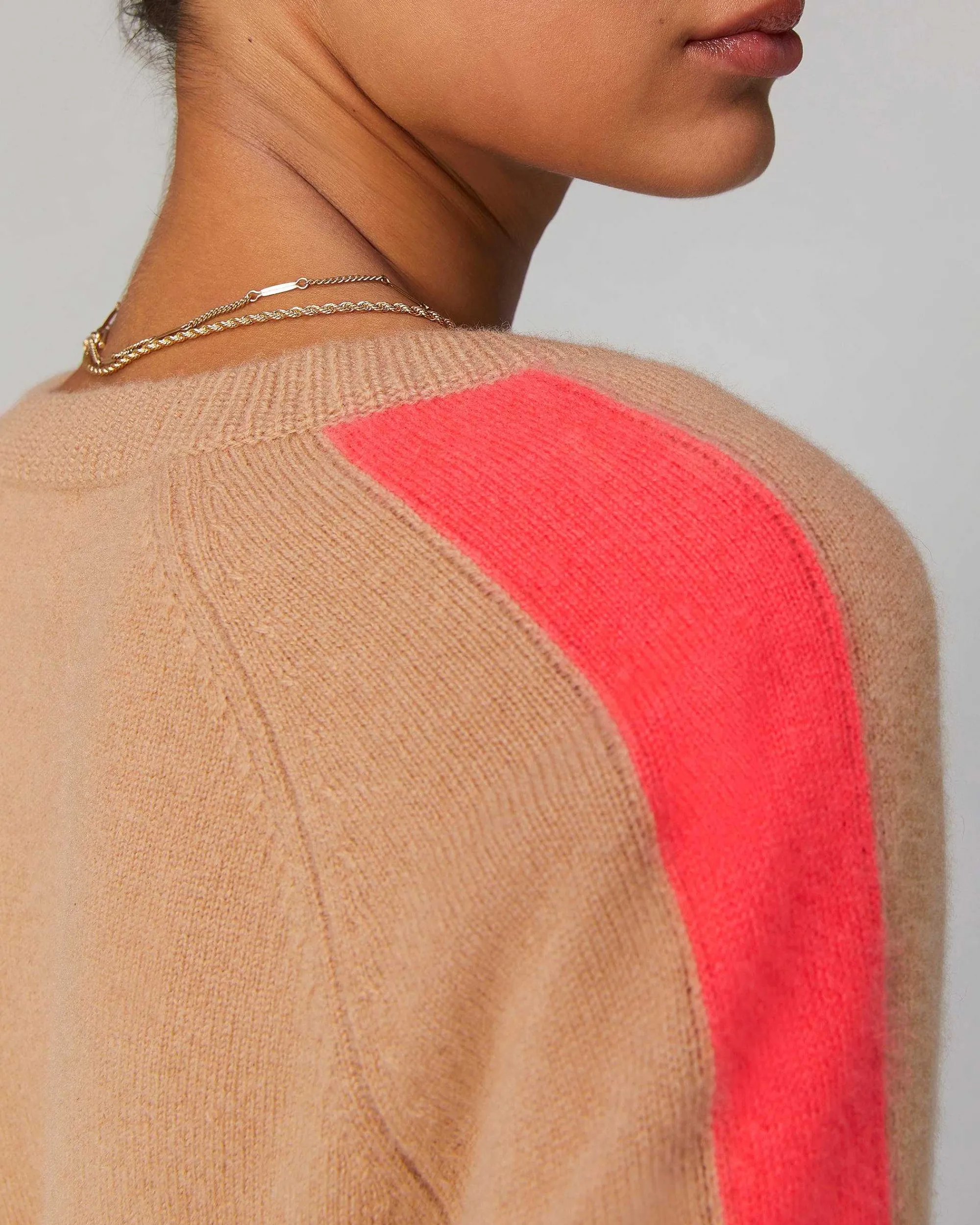 Pull Col V Oversize Bandes Bicolore Leger*FROM FUTURE Hot