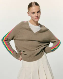 Pull Col V Oversize Bande Manches Multico*FROM FUTURE Sale