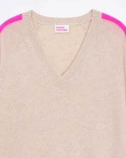 Pull Col V Oversize Bande Manches Light*FROM FUTURE Sale