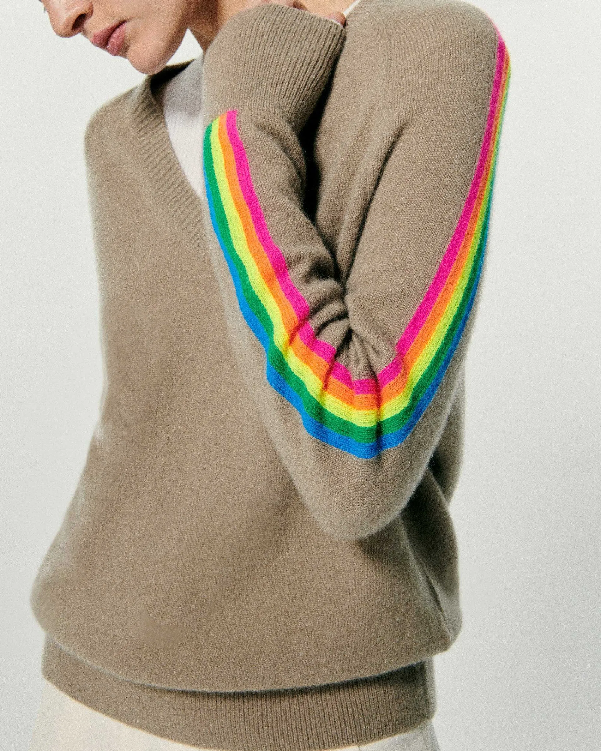 Pull Col V Oversize Bande Manches Multico*FROM FUTURE Hot