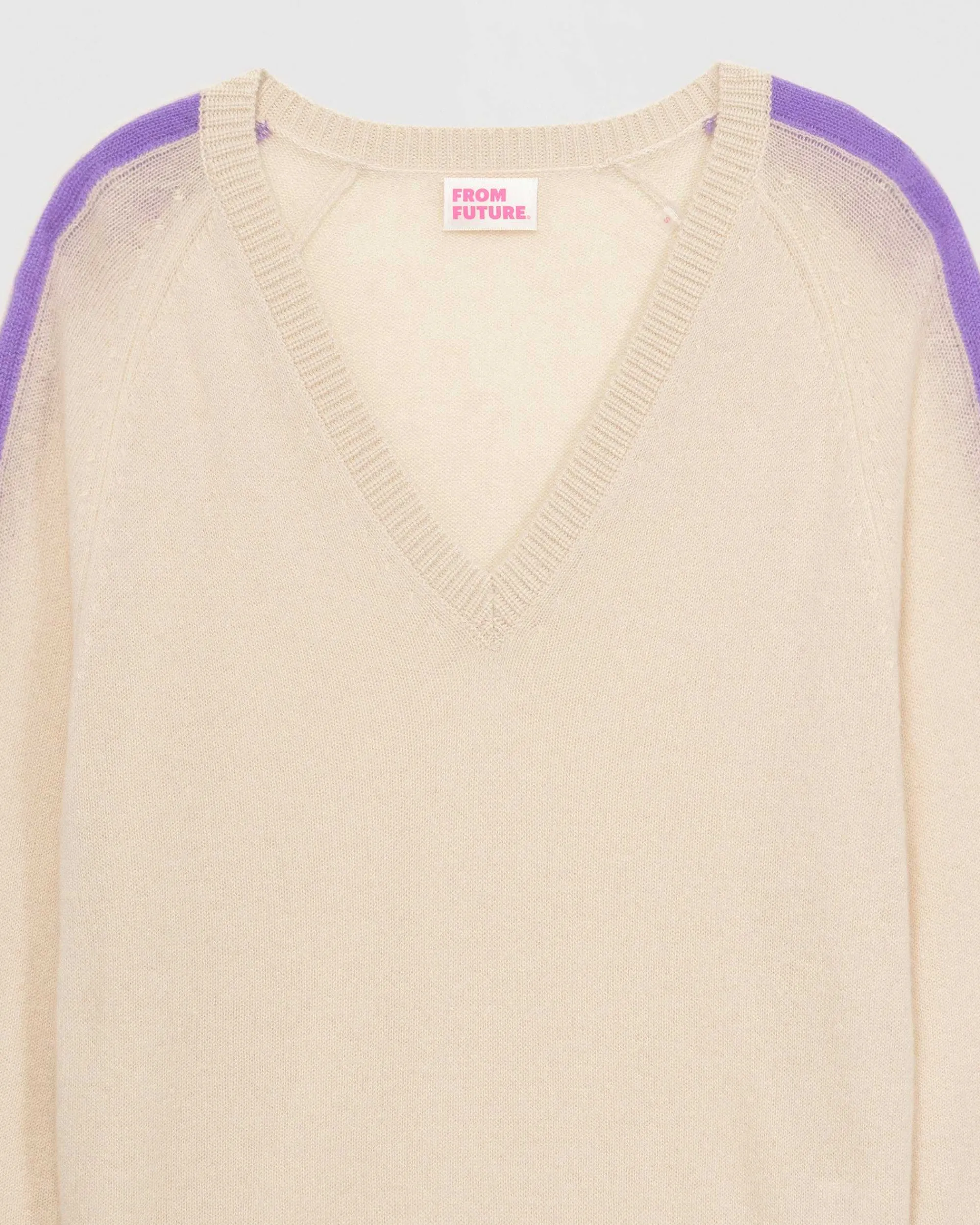 Pull Col V Oversize Bandes Bicolore Leger*FROM FUTURE Best