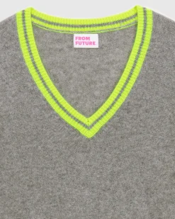 Pull Col V Rayures Tennis Leger*FROM FUTURE Online