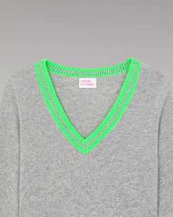 Pull Col V Rayures Tennis Leger*FROM FUTURE Clearance