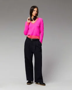 Pull Col V Rayures Tennis Leger*FROM FUTURE Clearance