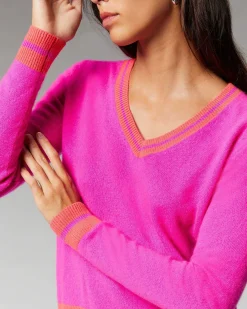 Pull Col V Rayures Tennis Leger*FROM FUTURE Outlet