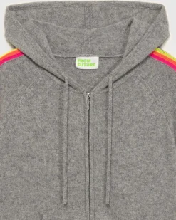 Pull Hoodie Bandes Manches Multicolore Leger*FROM FUTURE