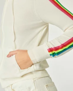 Pull Hoodie Zippe Bande Multicolore*FROM FUTURE Discount