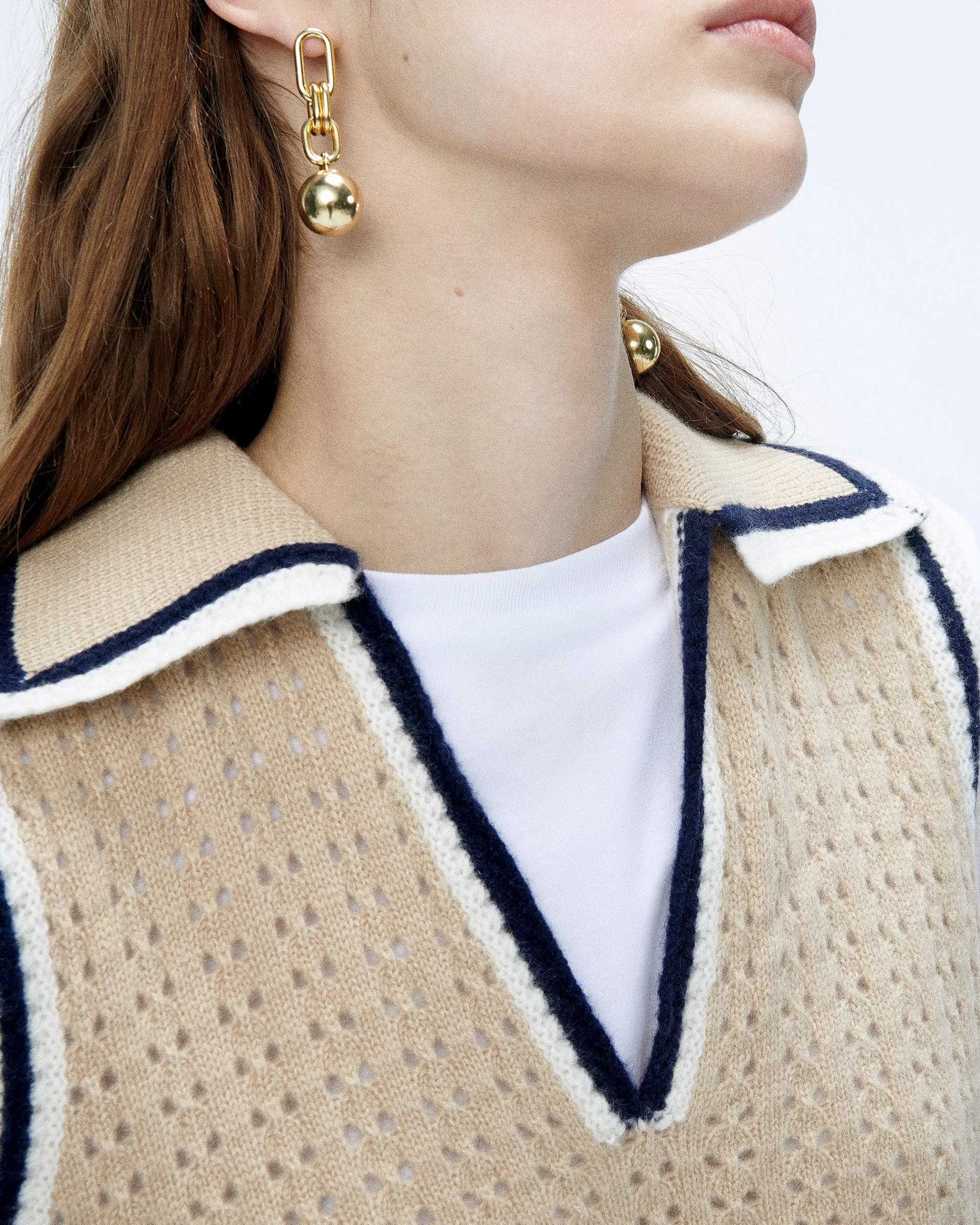 Pull Sans Manche Tricot Ajoure*FROM FUTURE Discount