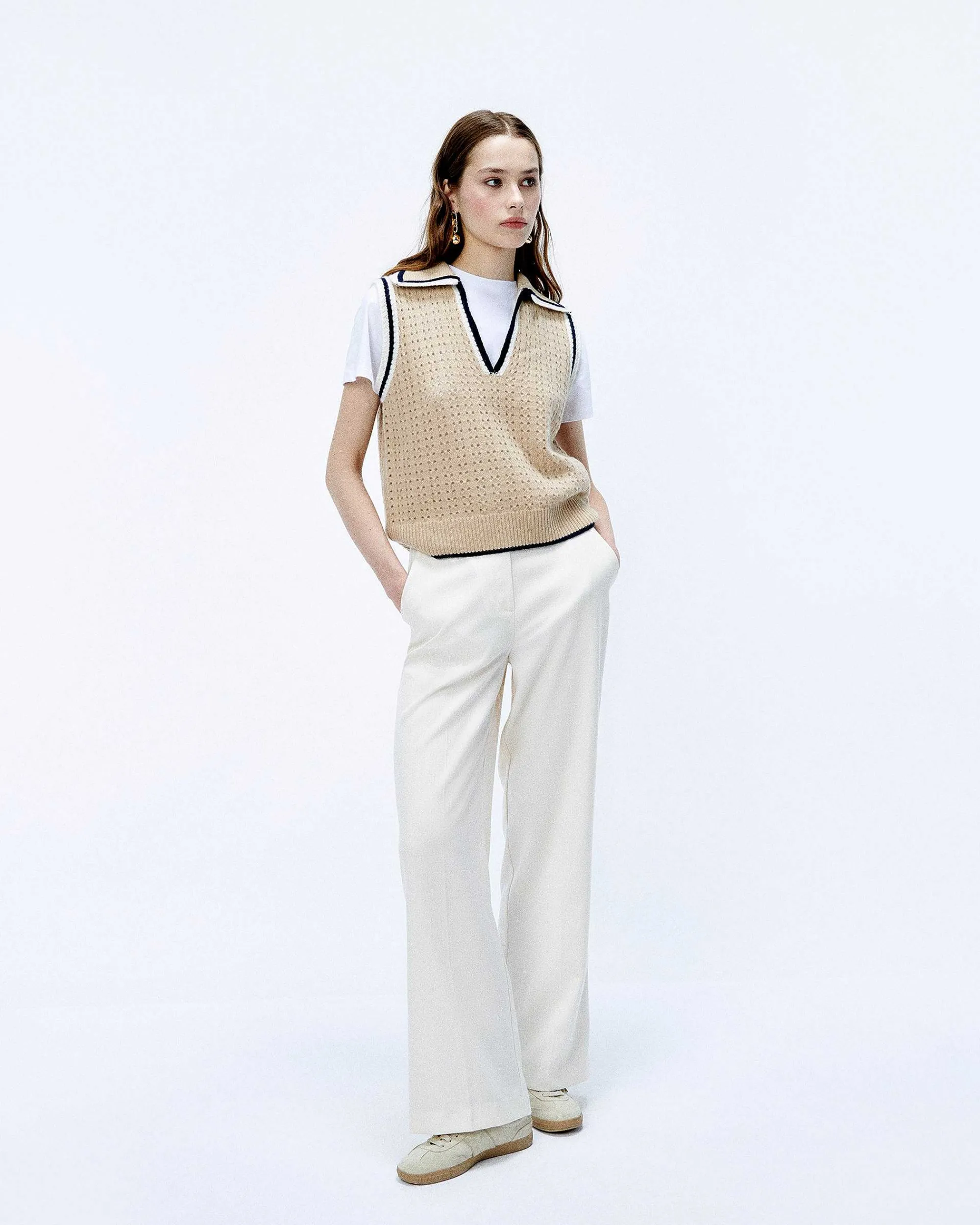 Pull Sans Manche Tricot Ajoure*FROM FUTURE Clearance
