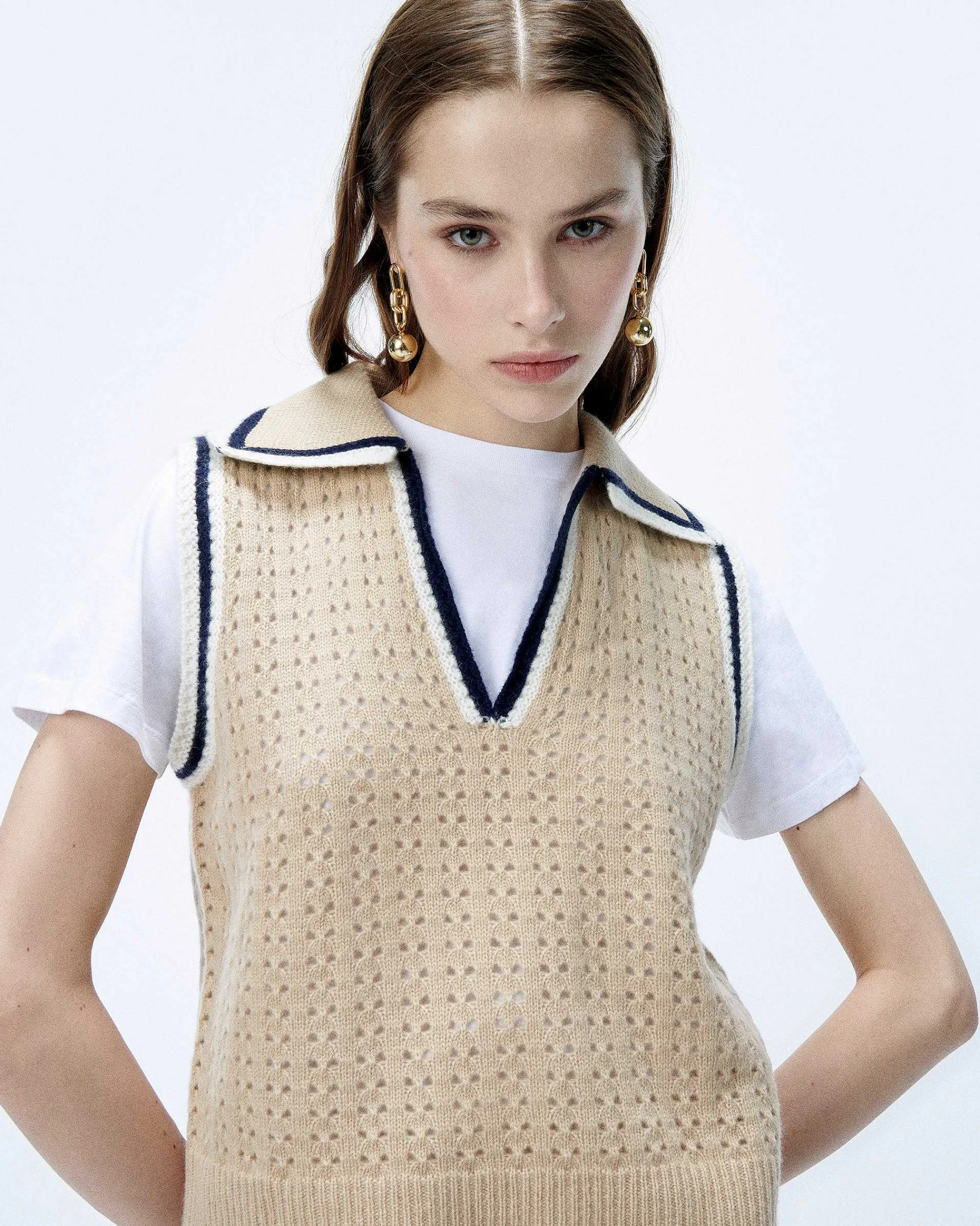 Pull Sans Manche Tricot Ajoure*FROM FUTURE Discount