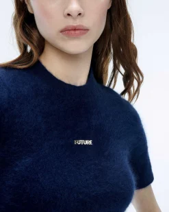 Robe Courte Manche Courte En Cachemire Brosse*FROM FUTURE Hot