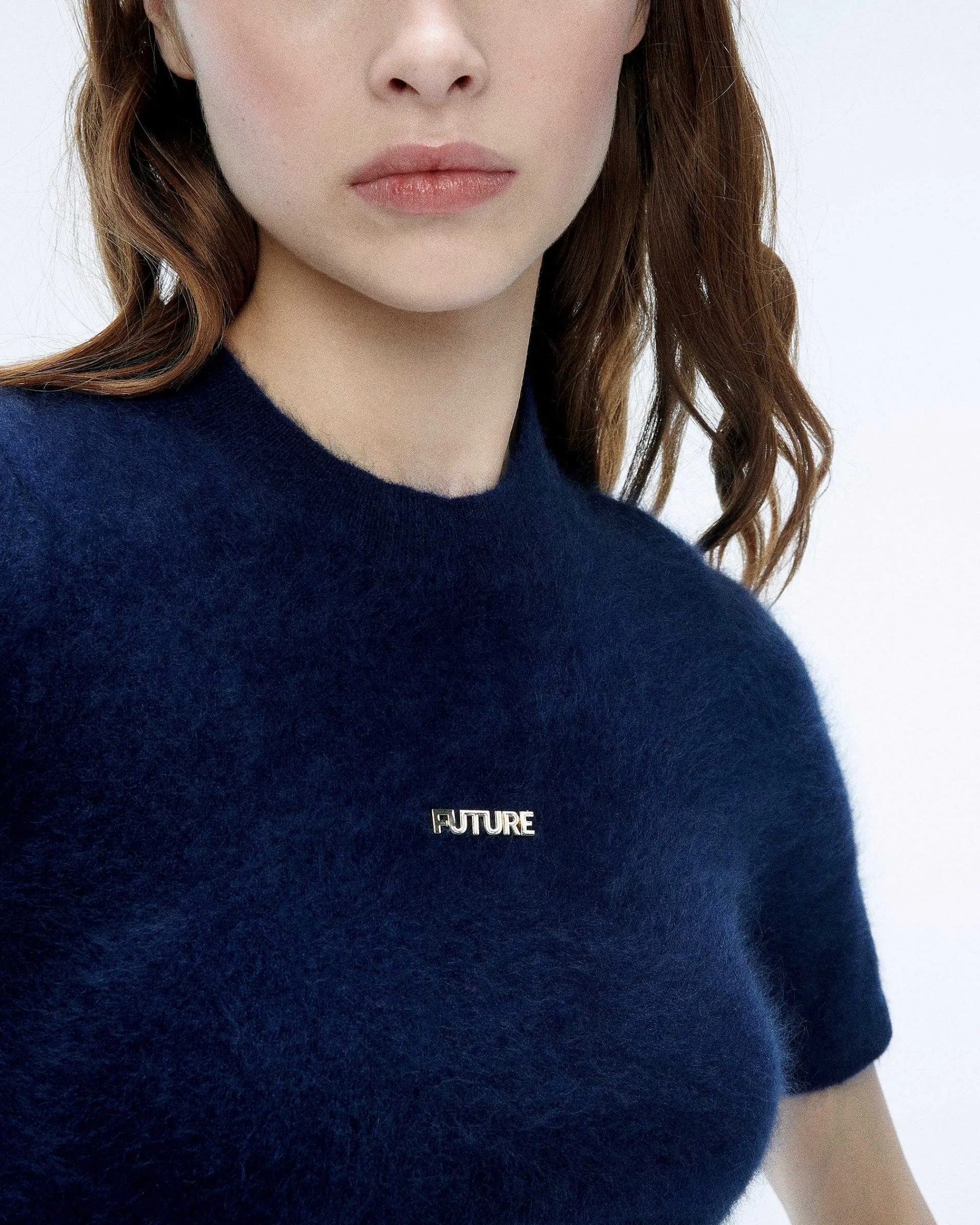 Robe Courte Manche Courte En Cachemire Brosse*FROM FUTURE Hot