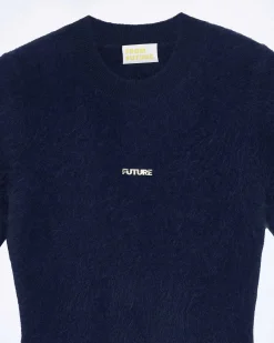 Robe Courte Manche Courte En Cachemire Brosse*FROM FUTURE Hot