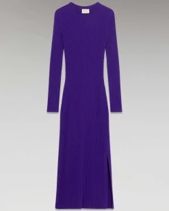 Robe Longue Manche Longue A Cotes Fendue*FROM FUTURE New