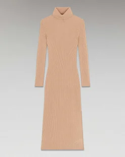 Robe Longue Manche Longue Col Roule A Cotes*FROM FUTURE Hot