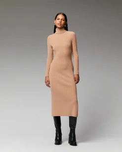 Robe Longue Manche Longue Col Roule A Cotes*FROM FUTURE Hot