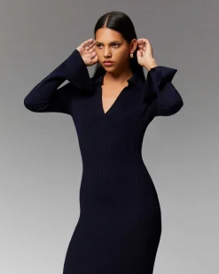 Robe Longue Manche Longue Col Polo*FROM FUTURE Hot