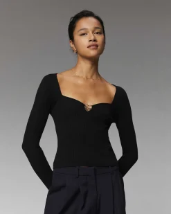 Top Manches Longues Decollete Coeur*FROM FUTURE Hot