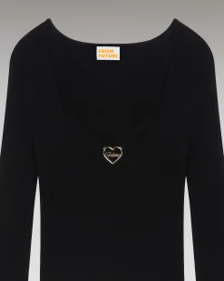Top Manches Longues Decollete Coeur*FROM FUTURE Hot
