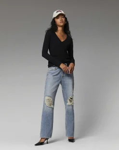 T-Shirt Col V Manches Longues Basique*FROM FUTURE New